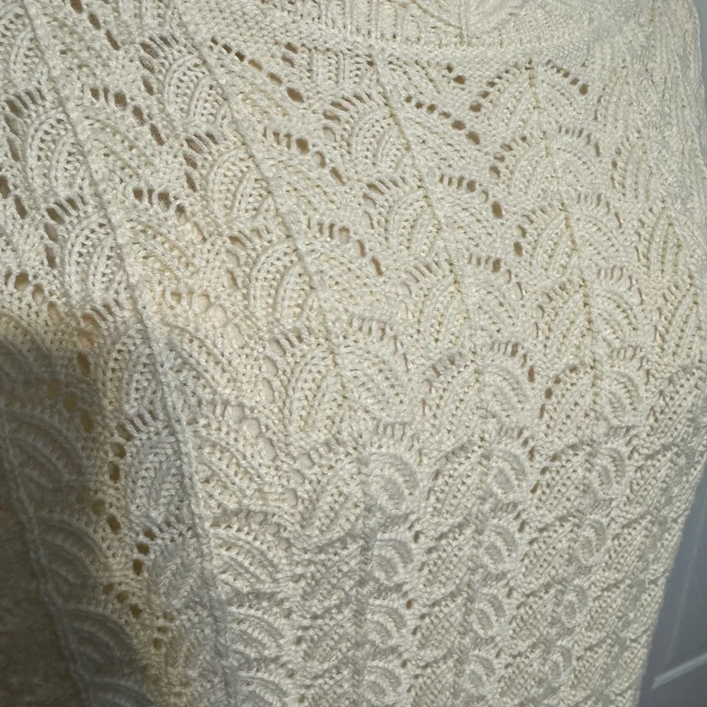 A New Day Cream Long Sleeve lined Knit Dress. Sz L